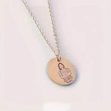 Customized Carving Photo Necklace - Personalized Stainless Steel Portrait Pendant, Elegant And Cute Design, High Quality Durable Women's Jewelry, Perfect Gift For Mother's Day&Christmas, April Birthstone Options, Daily And Party Wear, Customized Necklace, Multi Functional Accessories, Copper Plating