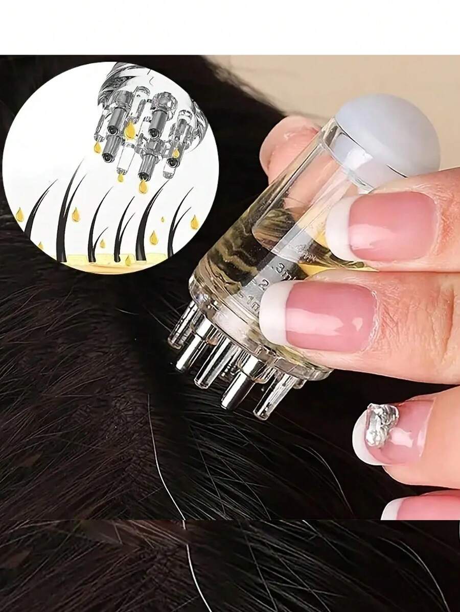 Scalp Massager Brush With Ball Heads, Apply Essential Oil, Massage Scalp, Air Massage Scalp, Hair Styling Tool, Travel Essential, Suitable For All Hair Types (Easy To Clean) - Clear - View 1