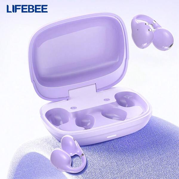 LIFEBEE LIFEBEE Wireless Earphones Clip On Earbuds For Sports Running, Wireless Open Ear Earbuds With Built-In Mic, Touch Control,USB Recharging Wireless Headphones Open Ear Design Ear Buds For Men Women