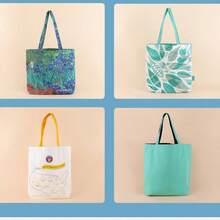 简约自然空白手提帆布袋，可用于绘画、缝纫、贴纸、DIY，也可作为野餐收纳袋、日常考勤手提袋、礼品袋、礼品包装艺术项目使用，适合缝纫爱好者，结构坚固。