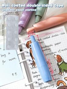 4-1 Roll Permanent Double-Sided Coated Tape, Adhesive Tape Dispenser For Scrapbooking, Crafts, Arts, Photos, Smooth And Clean, Back To School Essential - Multicolor - View 9