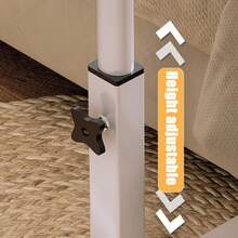 Tabla Auxiliar Ajustable con Ruedas PMMJ - Mesa de Noche Portátil con Altura Regulable, Estructura Metálica y Tapa de Madera Dura, Diseño Moderno Fácil de Instalar para Hogar, Residencia Estudiantil o Dormitorio - u Blanco, Almacenamiento en la Mesita de Cabeza | Mesa Ajustable Elegante | Mesa con Marco Metálico - Blanco - Ver 3