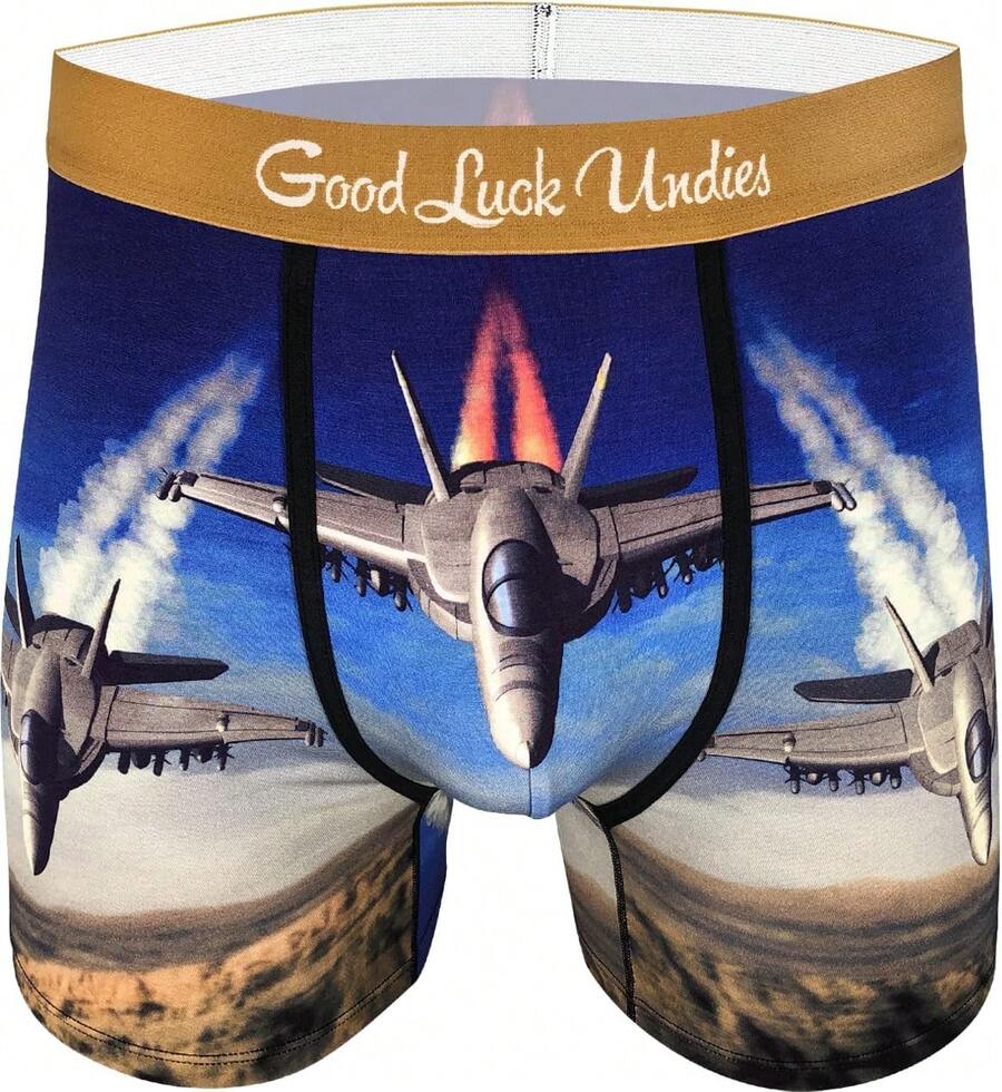 Calzoncillos Boxer de Buena Suerte Coches y Aviones - AZUL - Ver 1