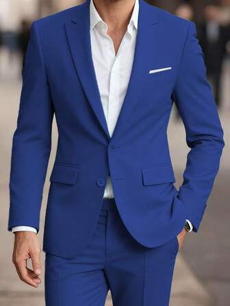 Men's Autumn Winter Suit Sets For The Christmas Double Eleven And Friday Promotions Traje De Hombre Elegante Men's 2 Piece Suits Classic Fit 2 Button Dress Suits Tuxedo Jacket Blazer For Wedding Business Dinner Prom Formal Suit Concert Graduation Season Size XS-3XL