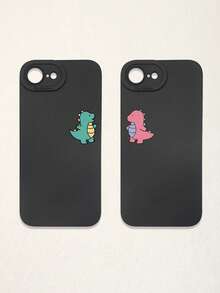 2pcs Black Phone Cases, Dinosaur Design Couple Phone Cases, Compatible With IPhone & Galaxy Phones, Phone Covers, Cute Phone Cases, Compatible With IPhone 13/15/16 Pro Max, Galaxy, Great As Birthday Gift, For Girlfriend, Boyfriend Or Personal Use - Multicolor - View 47