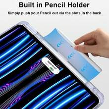 1pc High Transparency Acrylic Protective Case Compatible With IPad Mini 6/Mini 7 (8.3inch), IPad 2017/2018/IPad Air1/Air2 (9.7 Inch), IPad 2019/2020/2021 (10.2 Inch), IPad Air3 (10.5 Inch), IPad 10th Generation/IPad Air 4th/5th (10.9-Inch), IPad (A16) 11 Inch 11th Generation - Purple - View 9