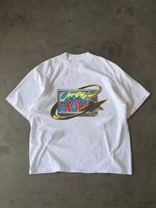 Summer Women's Short Sleeve Printed T-Shirt, Pure 220g Heavyweight Printed T-Shirt, Women's Fashion  Outfit; Double Needle Collar, Reinforced Shoulder Stitching, High-Quality Pure T-Shirt - White - View 9