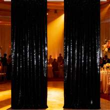 95x48-Inch Dazzling Sequin Star Curtain With 3D Stereo Light And Shadow Effects Decoration - Romantic Backdrop Wall For Wedding Venues, Shining Decoration For Birthday Parties, High-Grade Texture With Gold Sequin Material, High-End Space Decoration For Living Rooms And Bedrooms, Magic Tool For Creating A Festive Celebration Atmosphere, Backdrop Curtain With High Photo-Taking And Check-In Success Rate(Wedding Banqueta Party Autuumn Elegant Bridal Shower Table Decoration Dining Table Wedding Party EventHalloween Christmas:DecorationThanksgiving Dayfestival Home Decor) - 黑色 - 查看 1