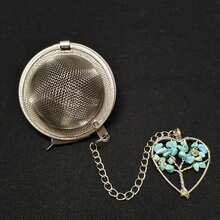 1/5/10 piezas Infusor de té con colgante de árbol de la vida, filtro de té de malla premium, difusor de té con cadena extendida y gancho para infusionar hojas de té sueltas y especias y condimentos, con colgante de piedra natural y cristal