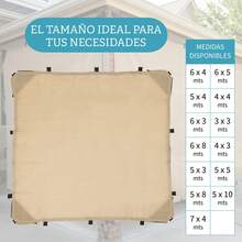 malla sombra 90% raschel 4x4 reforzada lista para instalar - Beis - Ver 6