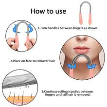 1 pezzo Rimozione peli facciali per donne, la molla originale per rimozione peli, rimuove i peli dal labbro superiore, mento, guance e collo, strumento per rimozione peli facciali, rimozione peli del mento per il viso delle donne