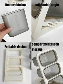 1pc Slanted Large Capacity Pen Holder, Suitable For Desktop Cosmetic Storage Box, Office Organizer Box And School Supplies - Multicolor - View 9