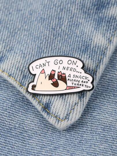 NIE MOGĘ DALEJ, POTRZEBUJĘ broszki emaliowanej, modnej, dekoracyjnej, ozdobnej, naszywki na klapy torebek, biżuterii, prezentów 2025 w nowym stylu, na Boże Narodzenie