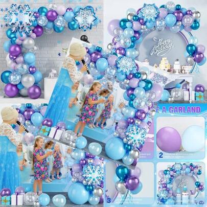 BTOOTB Kit de Globos de Cumpleaños94PCS Juego de Guirnaldas de Globos de Papel de Copo de Nieve Globos de Decoracion de Fiesta para Bodas Fiestas de Cumpleaños Aniversario Graduacion Etc