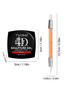 TWOING 12 Colors Non Sticky Soak Off Sculpture Gel Kit With Pen For Nail Art Firm Texture Carving And Sculpting Gel For 3D 4D Nail Design Painting Drawing DIY Salon Decoration - 彩色 - 查看 9