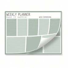 BUBU 1pc Weekly Planner - Daily Planner To Do List Task Checklist Notepad Undated Goals Planning Pad Tear-Off Notepad,Back To School Supplies - Green - View 8