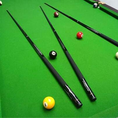 High-Grade Black Billiard Ball, 1/2 Billiard Cue 13mm Leather Head, Comfortable Grip, Strong Strike Feeling, Send Rod Barrel And A Variety Of Gifts, Easy To Carry, Suitable For Various Occasions As Gifts