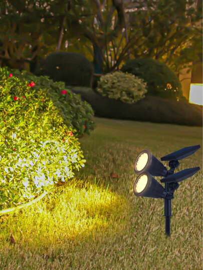 1/2pcs 18LED Outdoor Solar Ground Lights, Solar Powered Pathway Lights | Landscape Lights, Choose From White/Warm/Color Lights, LED Beams Spotlight Night Lights With Motion Sensor, Outdoor Lighting For Walkway, Garden, Christmas, Halloween Decor
