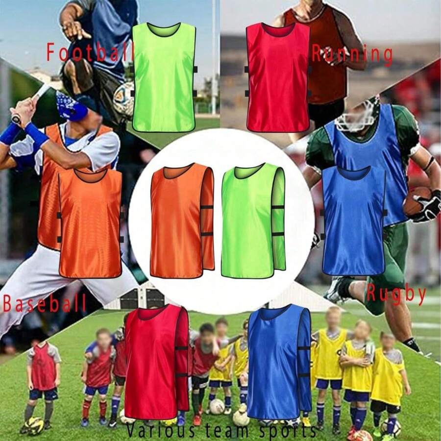 6 Pack Basketball Football Training Vest Racing Clothes Team Clothes Development Sports Clothes Advertising Vest Number Suitable For Children Adult/Football Bib/Scuffle Vest/Basketball Vest/Leisure Company Group Construction Dinner/Christmas/Halloween/Thanksgiving Day/Sanitation Worker's Work Clothes/Vest For Children And Teenagers Spring Tour