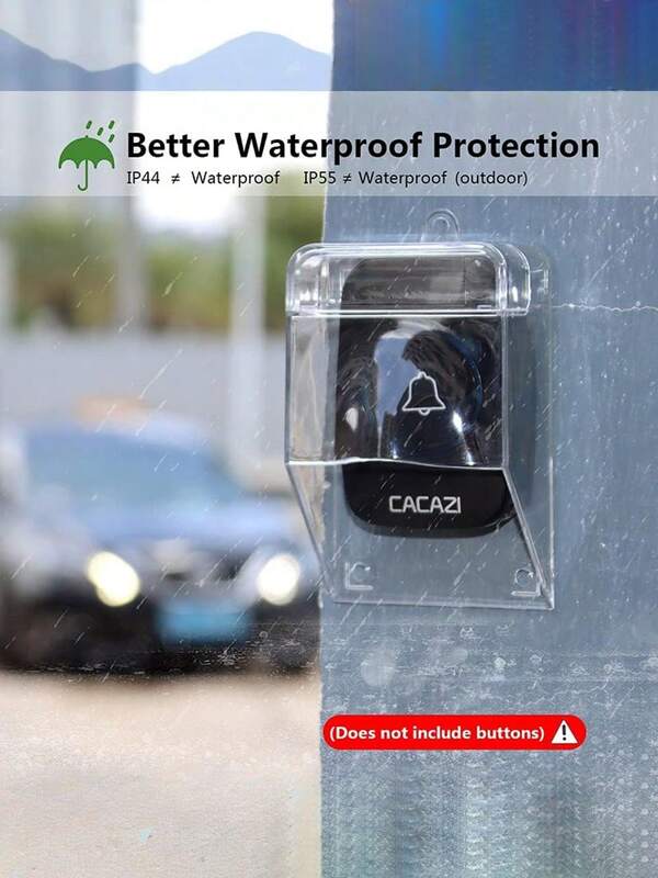 Cubierta impermeable para el botón del timbre de la puerta para exteriores, cubierta protectora contra la lluvia para el timbre - resistente a las condiciones climáticas, para el interruptor del abridor de puerta de garaje