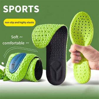 1 par sport stötdämpande innersula grön EVA andningsbar skodyna för män kvinnor