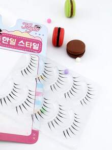 5 Pairs Japanese Cartoon Pointed Transparent Invisible Lashes, Natural Sweet Soft Lightweight Faux Eyelashes, Suitable For Dates, Travel, Portable - Spiky Manga Lashes - View 9