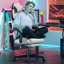 GTPLAYER Gaming Chair, Ergonomic Gamer Chair Made Of Fabric With Lumbar Support, PC Chair With Wide Backrest, Load Capacity Up To 150 Kg - Brown - View 5