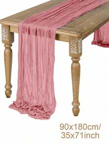 1/2/3件装粉色褶皱桌旗，折叠桌布，浪漫桌布，纯色桌布，桌旗，节日婚礼、迎婴派对、生日派对餐桌装饰，婚礼装饰，生日派对装饰，周年纪念、订婚宴会派对用品，派对礼品，情人节装饰，节日家居装饰，餐厅装饰，餐桌装饰，厨房装饰，壁炉装饰，生日礼物，餐厅