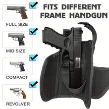 1 Pc Right-Handed Tactical Thigh Holster - Adjustable Quick-Draw With Magazine Pouch, 600D Nylon For CS Field & Airsoft - Black - View 7