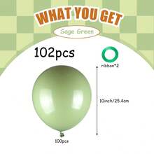 Bộ vòng hoa bóng bay màu xanh lá cây xô thơm, bóng bay màu xanh ô liu trung tính 5/10/12 inch dùng cho tiệc cưới BOHO, sinh nhật, tiệc cô dâu, tiết lộ giới tính, tiệc tốt nghiệp, săn bắn trong rừng (kèm ruy băng) - xám xanh - Xem 25