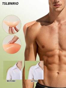 2/4pcs Silicone Shoulder Pads, Thick And Wide, New Design, Washable And Reusable, Enhance Shoulders And Chest Shape, The Secret Weapon For Men To Improve Their Outfit. - Multicolor - View 2