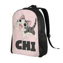 Lightweight Single Side Backpack With Cute Anime Cat & Chi Character Design - Pastel Pink & Black School Backpack For Men & Women, Unisex College Backpack For Urban Commuting, Day Trips, Daily Use, Durable & Stylish Backpack For Anime Fans, Hand Wash Or Dry Clean, Fashionable For Casual Outings, Compact & Lightweight With Single Compartment, Playful Cat-Themed Design, Ideal For And Commuters, Sturdy Construction - 彩色 - 查看 2