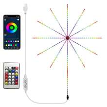 Luces LED RGB Fireworks Light - Control Remoto Decorativo, Efecto Fuegos Artificiales y App Móvil PLAYBOX LED5V - Estrella - Ver 2