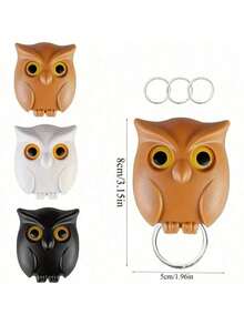 1pc Magnetic Glowing Owl Key Hook, No Drilling Required, Cartoon Keychain, Creative Cute Key Organizer, Home Decor Gift, Suitable For Friends And Classmates - Multicolor - View 4