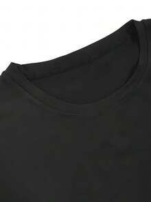 Women T Shirt Maltese Dog Print Text Graphic Tee Plus Size Casual Wear 220g - 黑色 - 查看 4