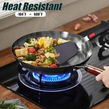 Silicone Spatula Turner Set3-Pack Spatula Set 600°F Heat Resistant Spatula For Non Stick Cookware Large Flexible Kitchen Utensils For Baking Cooking No Scratching And Melting Dishwasher - màu đen - Xem 7