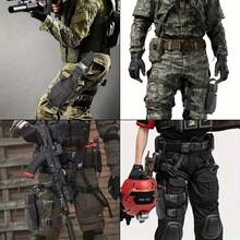 1 Pc Right-Handed Tactical Thigh Holster - Adjustable Quick-Draw With Magazine Pouch, 600D Nylon For CS Field & Airsoft - Black - View 12
