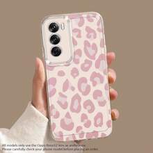 Funda de estampado de leopardo rosa para Oppo A3 A3 Pro A3X A16 A17K A38 A40 A55 A57 A57S A58 A60 A76 A77S A78 A79 A80 5G A95 A98 Reno 5 8T 10 11 Pro 12F Funda de teléfono de TPU transparente a prueba de golpes de cobertura completa, funda protectora de moda simple y creativa - Colores mixtos - Ver 12