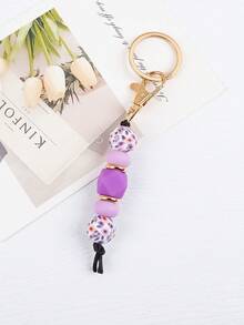 1 件简约硅胶串珠钥匙扣、背包钥匙圈配件、汽车钥匙防丢链、送给女士的可爱礼物万圣节汽车配件包饰背包学校可爱哥特 Y2k 包饰挂绳带身份证夹汽车配件包饰 - 彩色 - 查看 23