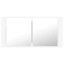vidaXL LED-Bad-Spiegelschrank Weiß 90x12x45 Cm Acryl - Bianco - Visualizzare 9