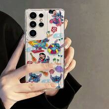 Miniso Clear Phone Case With Disney's Lilo & Stitch Print. Features Various Scenes: Lilo And Stitch On A Rocket, Stitch In A Float Ring, Surfing, And Beach Fun, Plus Elements Like Ukuleles, Hibiscus Flowers, Palm Trees, And Waves., For Samsung Galaxy S25 Ultra/S25 Plus/S25/ Galaxy S24 Ultra/S24 Plus/S24/S24 FE/S23 Ultra/S23 FE/S22Ultra/S22 Plus/S22/S21 Ultra/S21 Plus/S21/S21 FE/A10/A10S/A12/A13/A14/A15/A16/A20/A30/M10S/A20S/A22/A23/A24/A25/A33/A34/A35/A52/A53/A550/A30S/A50S/A54/A72/A73/Galaxy Note20Ultra/Galaxy Note20/Galaxy Note10Pro/Galaxy Note10Plus,Galaxy S25 Case,Galaxy S25 Case,Galaxy S25 Ultra Case Plus Stocking Stuffers,The Girlfriend,The Chosen,Early Fall Fashion. - 透明的 - 查看 2