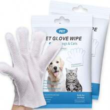 EVERBETTERUS Extra Thick Pet Bathing Wipes For Dogs Cats Cleaning Deodorizing Grooming Gloves Nourish Fur Glove Wipes For Daily Care And Traveling Rinse Free Unscented, 2 Pack, 12 PCS - White - View 7