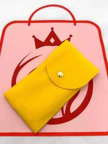 1入組厚雙面絨面錶包，綠色或黑色信封錶袋，高級麂皮拉鍊按鈕錶袋，防刮損保護您的錶