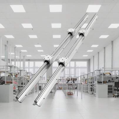 Linear Guide Rail Set, SBR20 1000mm, 2 PCS 39.4 In/1000 Mm SBR20 Guide Rails And 4 PCS SBR20UU Slide Blocks, Linear Rails And Bearings Kit For Automated Machines DIY Project CNC Router Machines