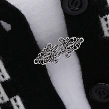 1pc/4pcs Vintage Style Cardigan Clips - Elegant Sweater & Dress Clips, Scarf Fasteners, Shawl Pins, Suitable For Dresses And Knitwear, Silver Metal Brooch - 彩色 - 查看 5