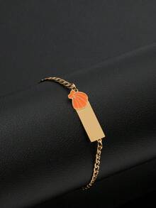 1pc Customized Minimalist Fashionable Colorful Drip Oil Name Engraved Bracelet, Gold/Silver 18K Gold Plated Stainless Steel Material, Adjustable Chain With Personalized Engraving - Birthday/Anniversary Gift For Him, Unique Ideal Gift For Him, Ideal Gift For Her, Boyfriend, Girlfriend, Dad, Mom, Family, Friends, Grandparents Anniversary, Birthday, Daily Wear, Wedding, Graduation, Prom, Party - Multicolor - View 29