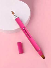 Double Head Lip Brush Lipstick Brush Metal Telescopic Lip Line Brush Concealer Brush Belt Dust Cover Portable Storage Multi-Purpose Makeup Tools