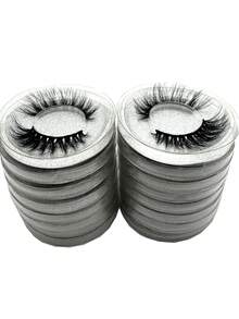 10/16/21 Pairs Fluffy&Thick 3D False Eyelashes With Glitter Paper Box,Lashes Bulk Christmas Gifts,3D Cat Eye Eyelashes Natural Soft,Protable, Makeup Manga Lashes,Dramatic Messy Mink Lashes Wispy, Individual Package Faux Mink Lashes Wholesale - 黑色 - 查看 2
