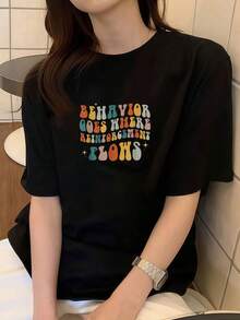 ABA T-Shirt "Behavior Goes Where Reinforcement Flows". - Black - View 7