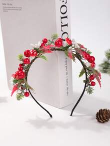 1pc Cross-Border New Item Big Red Holiday Headband Head Accessories - Red - View 4